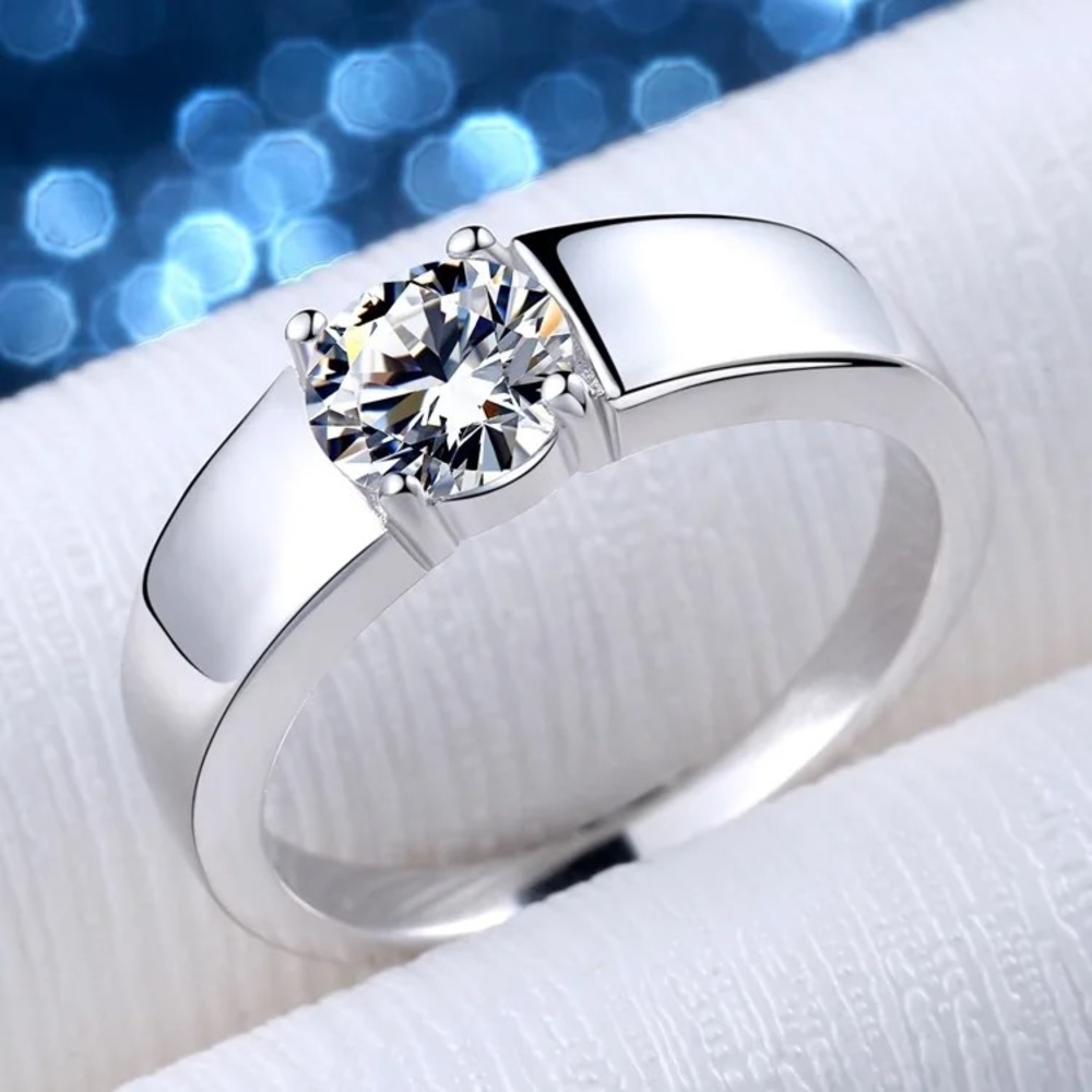 New 1 carat moissanite ring in S925 for men women